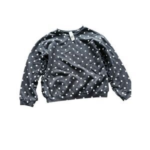Harper Canyon girls sweatshirt polka dot ruffle pullover sz 7 NEW black white